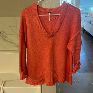 Free people coral sweater